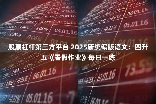 股票杠杆第三方平台 2025新统编版语文：四升五《暑假作业》每日一练