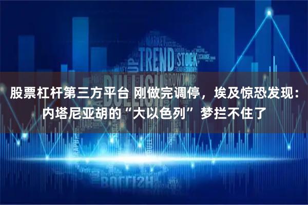 股票杠杆第三方平台 刚做完调停，埃及惊恐发现：内塔尼亚胡的“大以色列” 梦拦不住了
